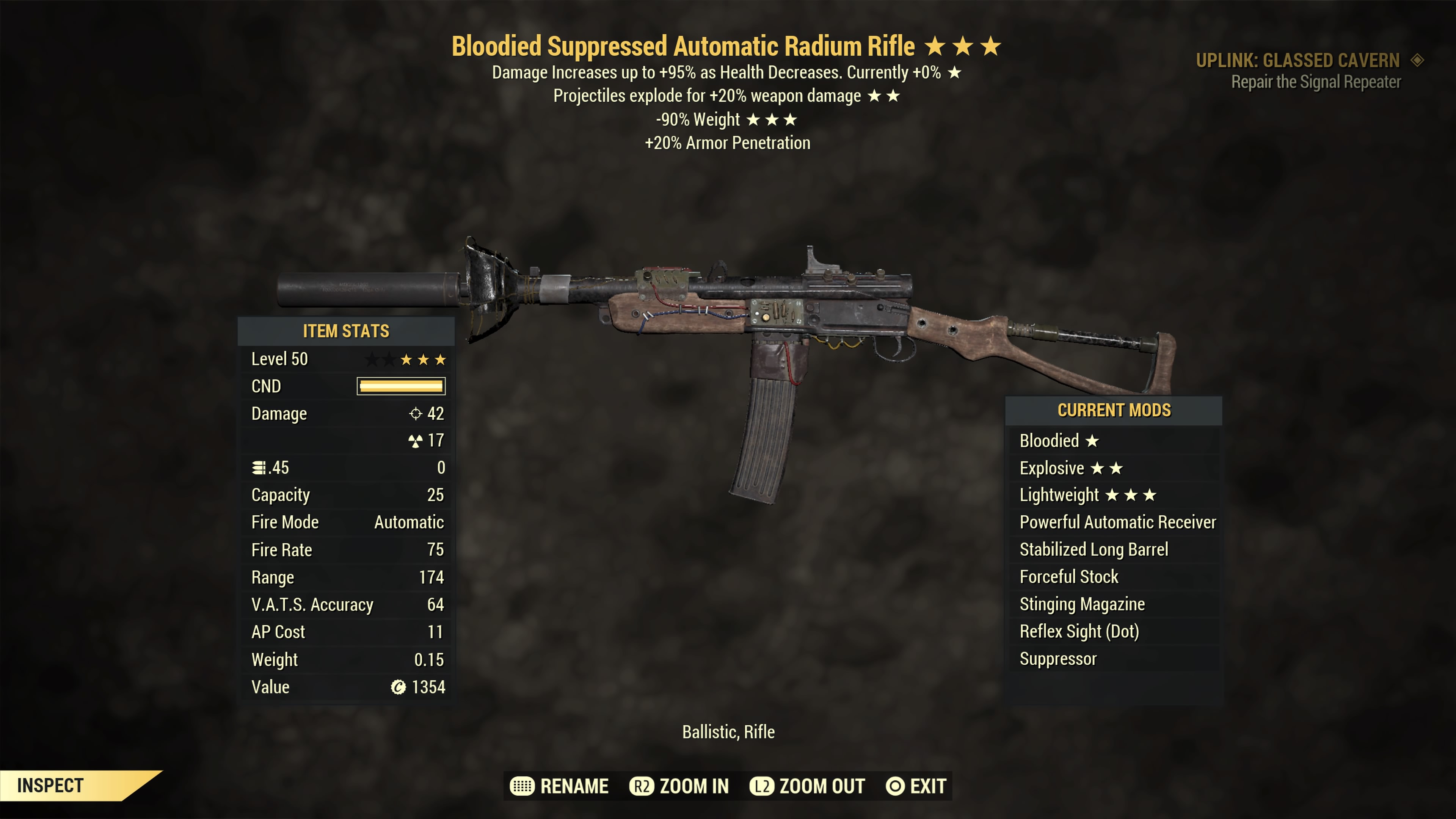 Bloodied【Explosive + Lightweight】Radium Rifle